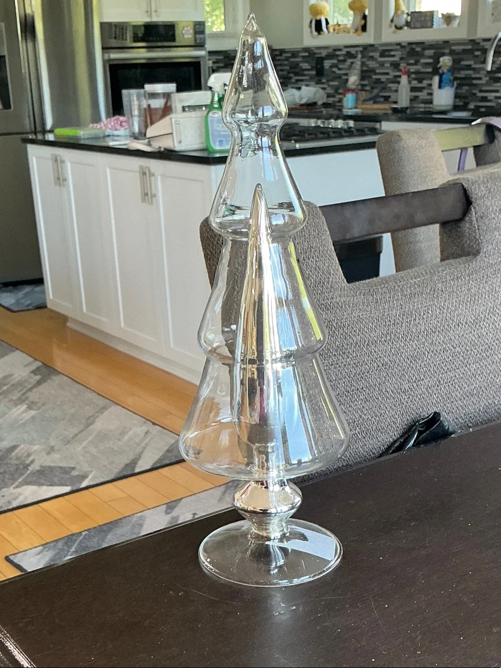 Silver Metallic Decorative Holiday Tree Set - Festive Tabletop Accent